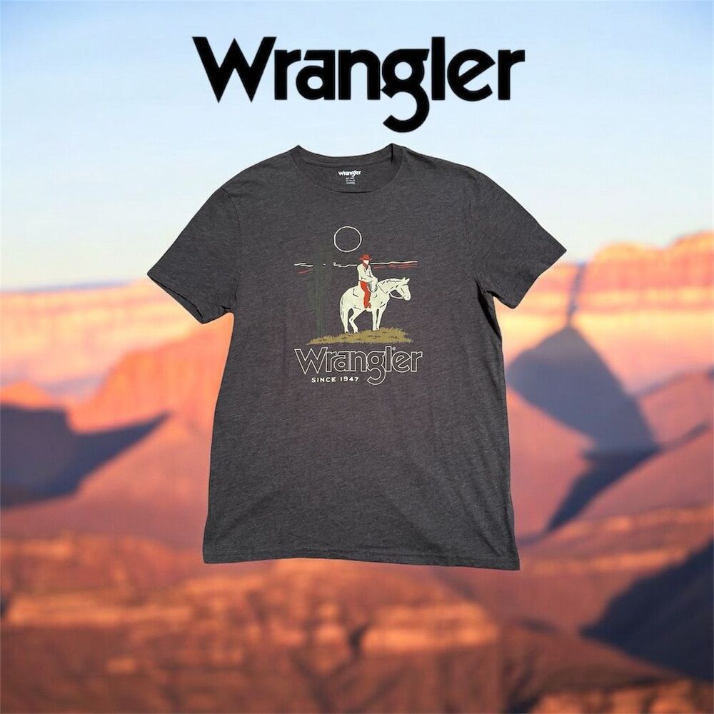 Wrangler Men's Gray Graphic T-Shirt Rider Design Size M